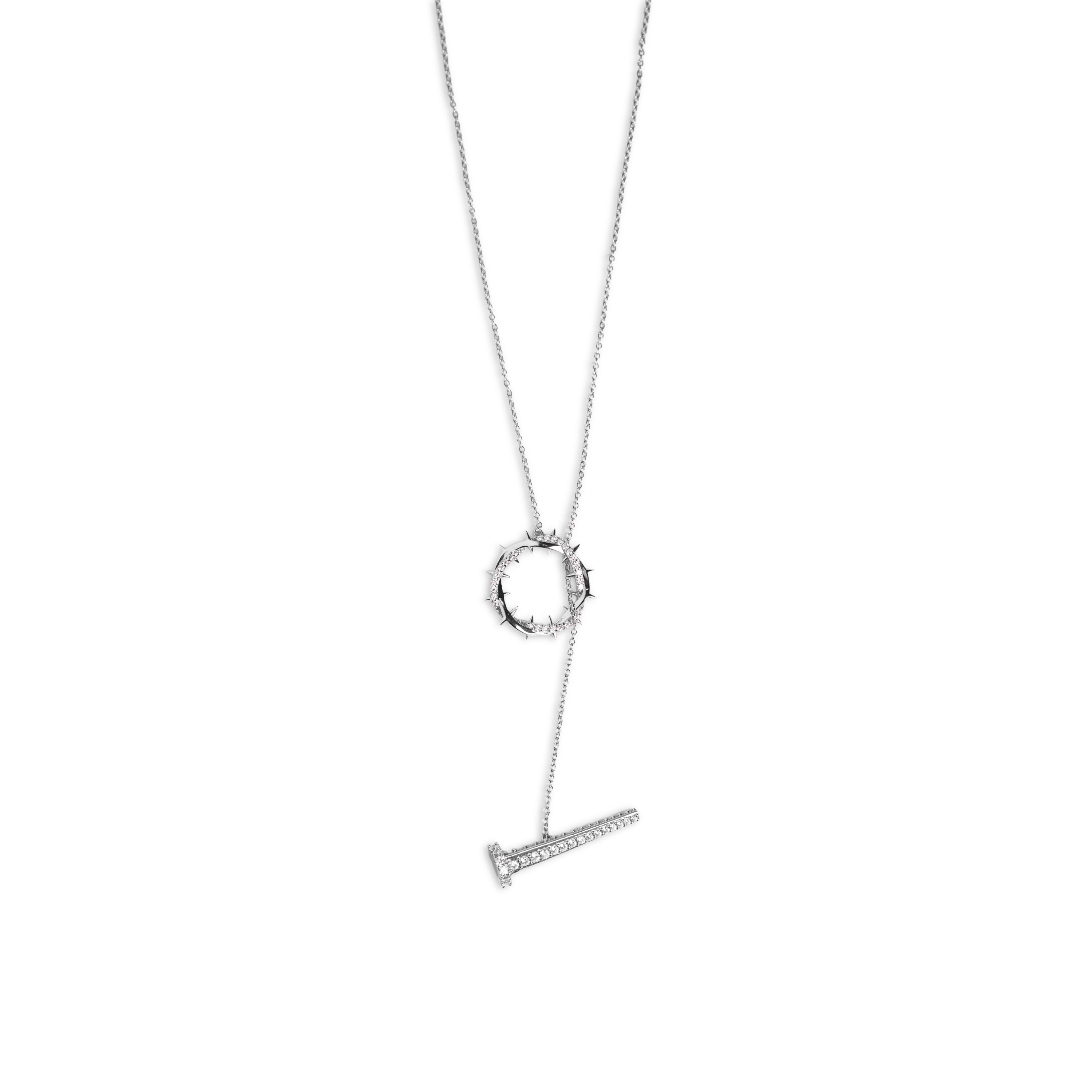 Crown & Nails Horizontal Necklace