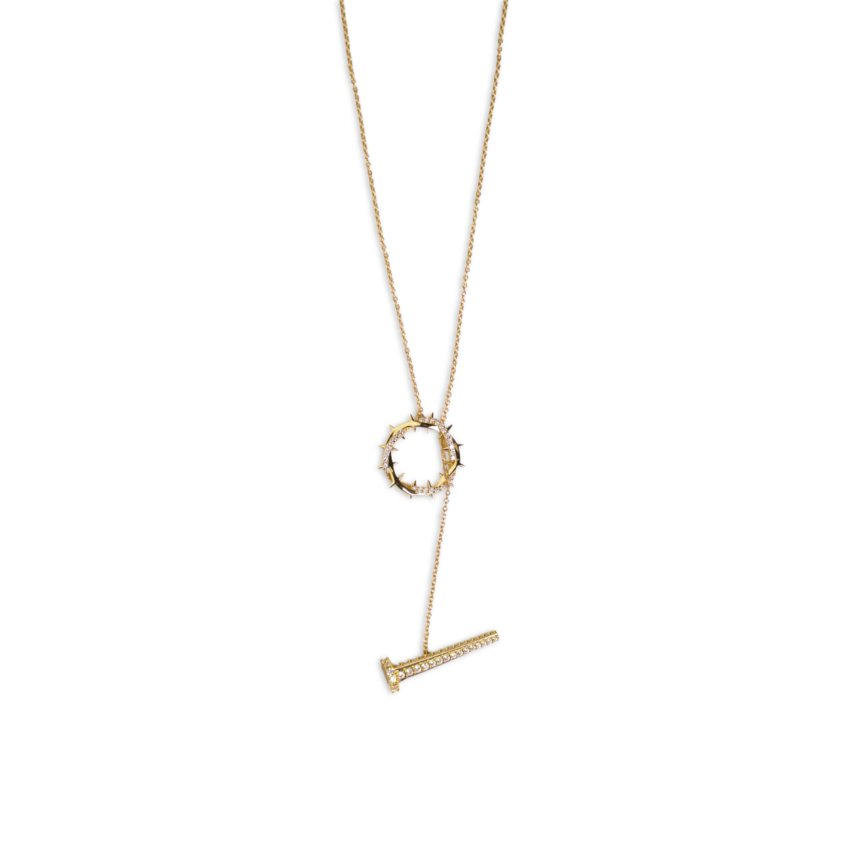 Crown & Nails Horizontal Necklace