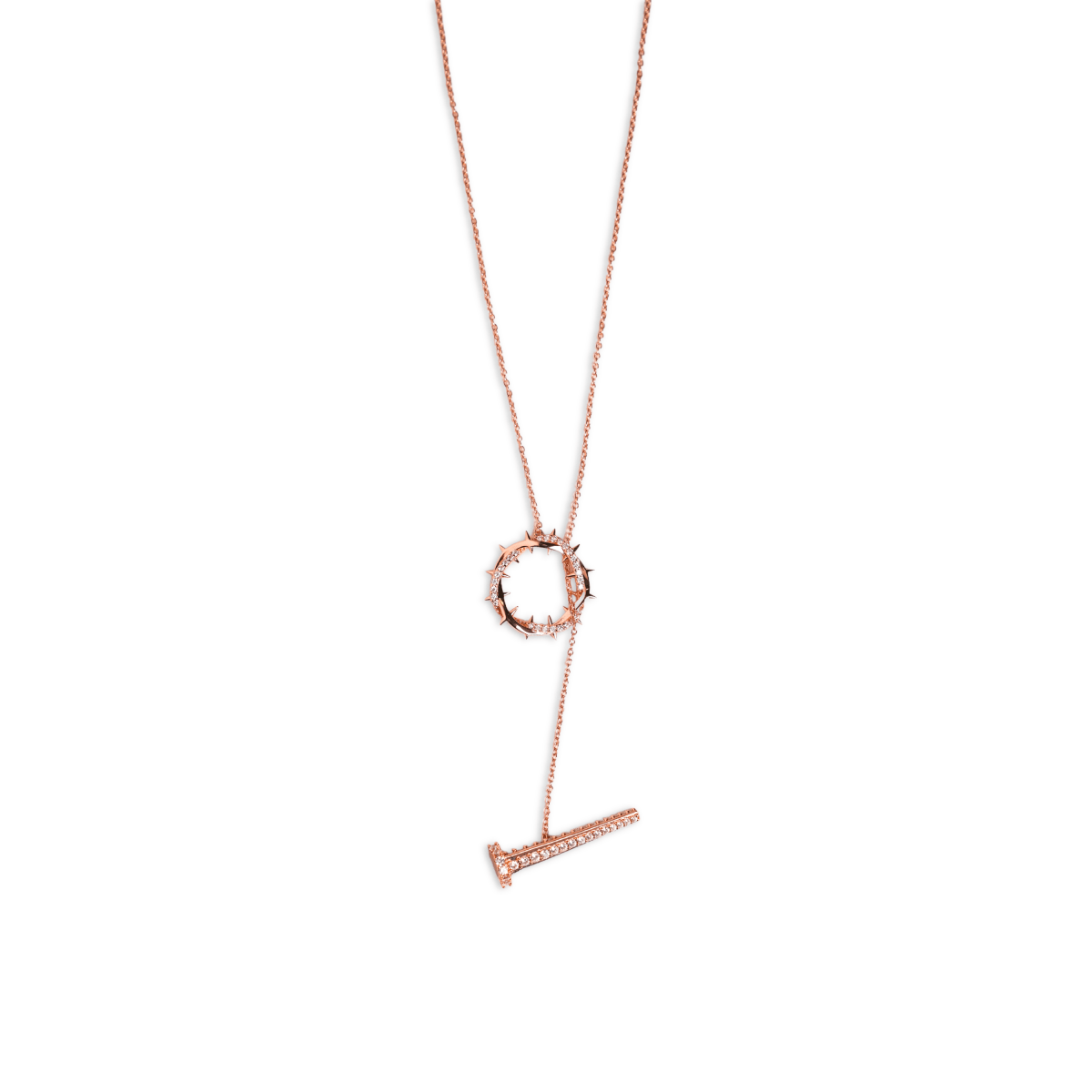 Crown & Nails Horizontal Necklace