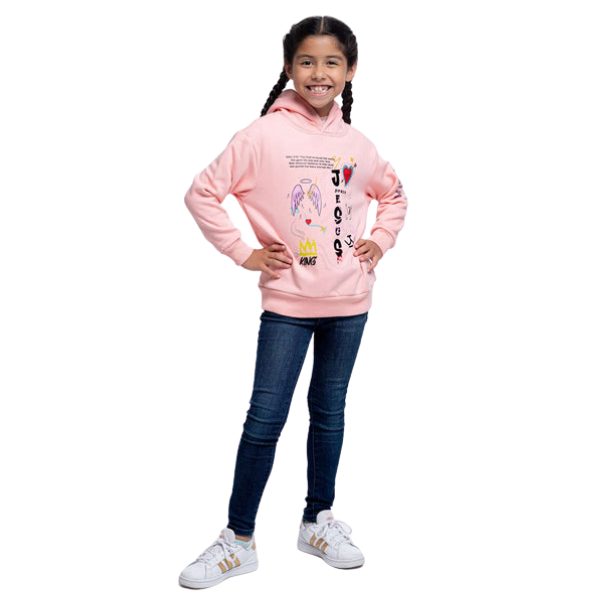 Pink Graffiti Hoodie For Girls