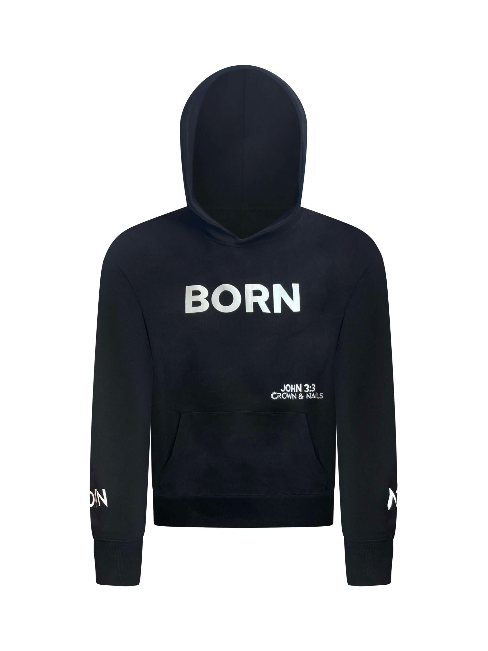 BORN AGAIN WOMENS HOODIE CROWN & NAILS