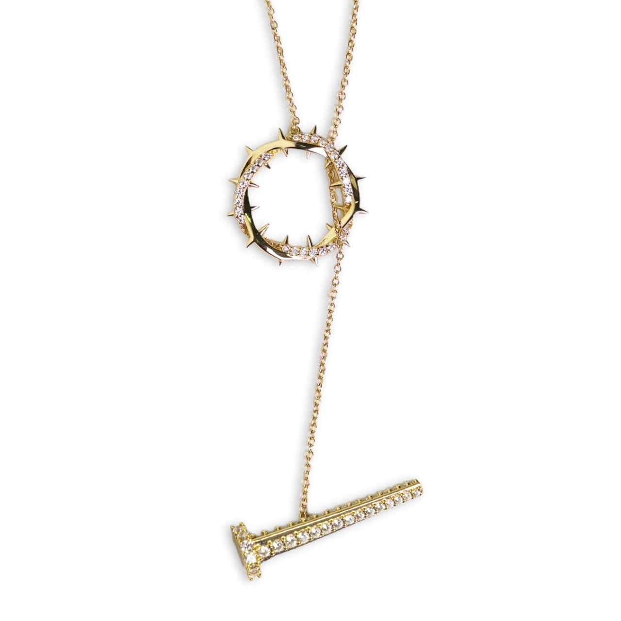 Crown & Nails Horizontal Necklace