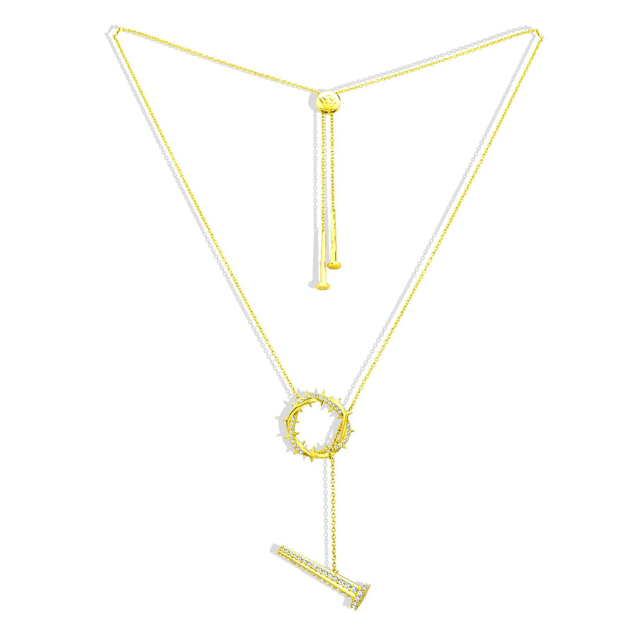 Crown & Nails Horizontal Necklace