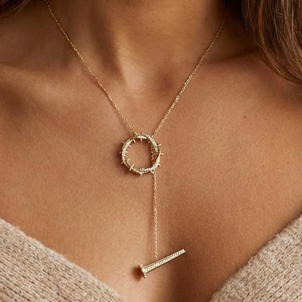 Crown & Nails Horizontal Necklace