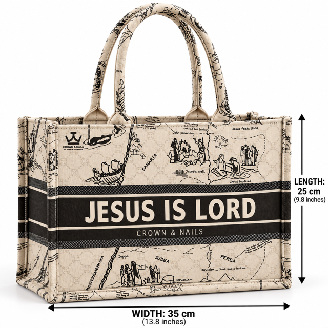 Crown & Nails Vintage Map Tote