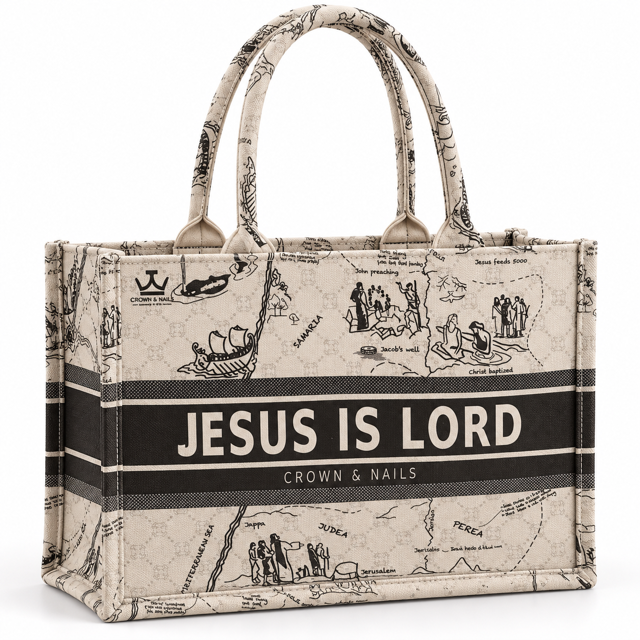 Crown & Nails Vintage Map Tote