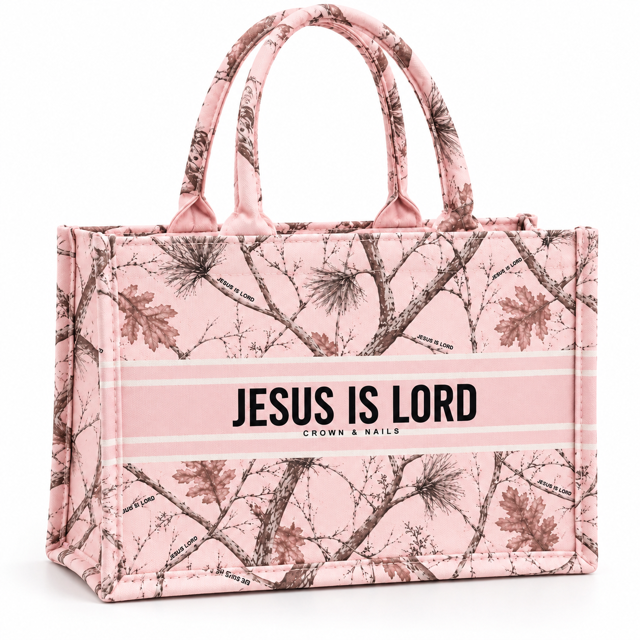 Crown & Nails Pink Camo Tote