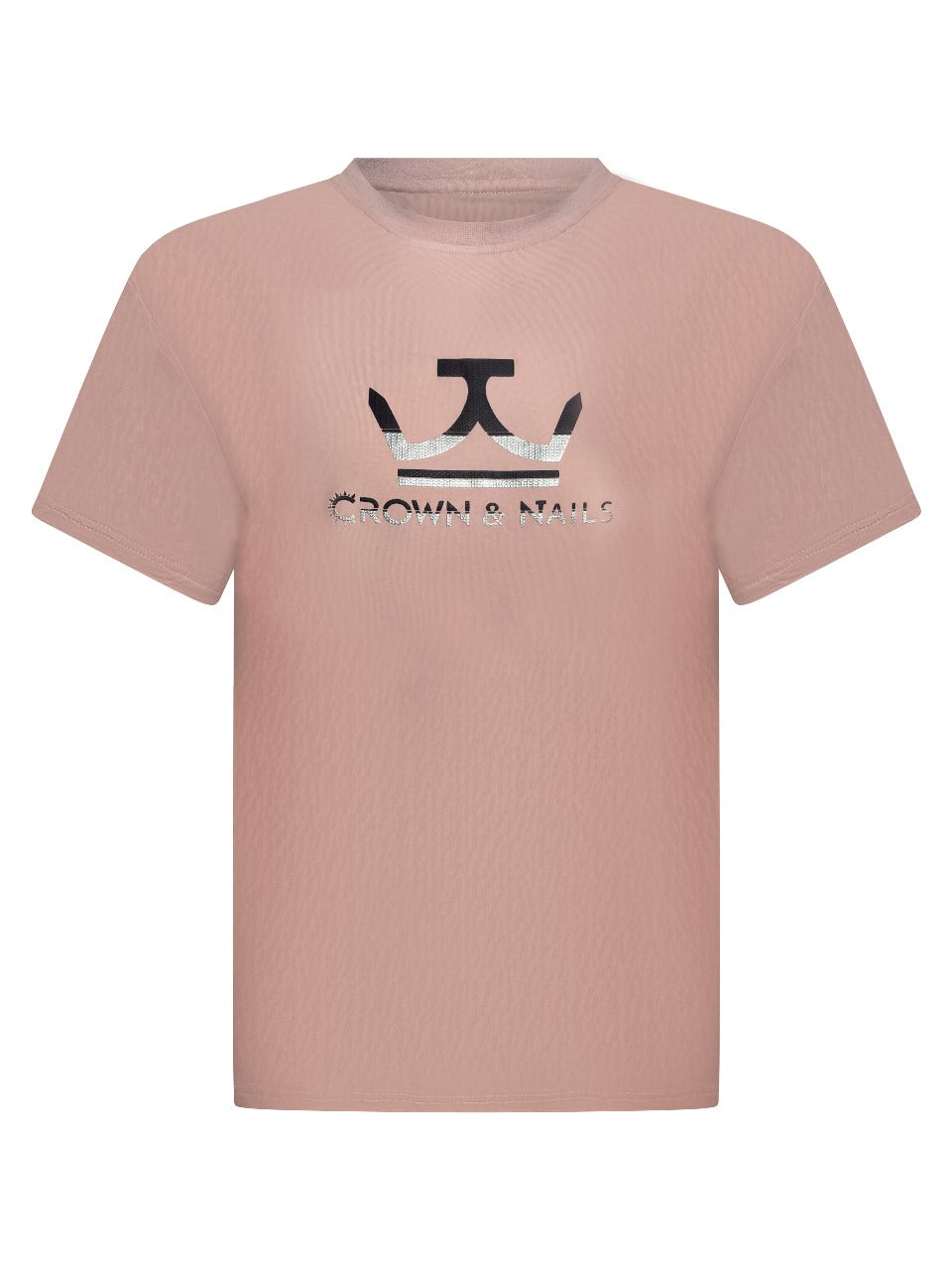 Crown and Nails Textured Logo T-shirt Taup
