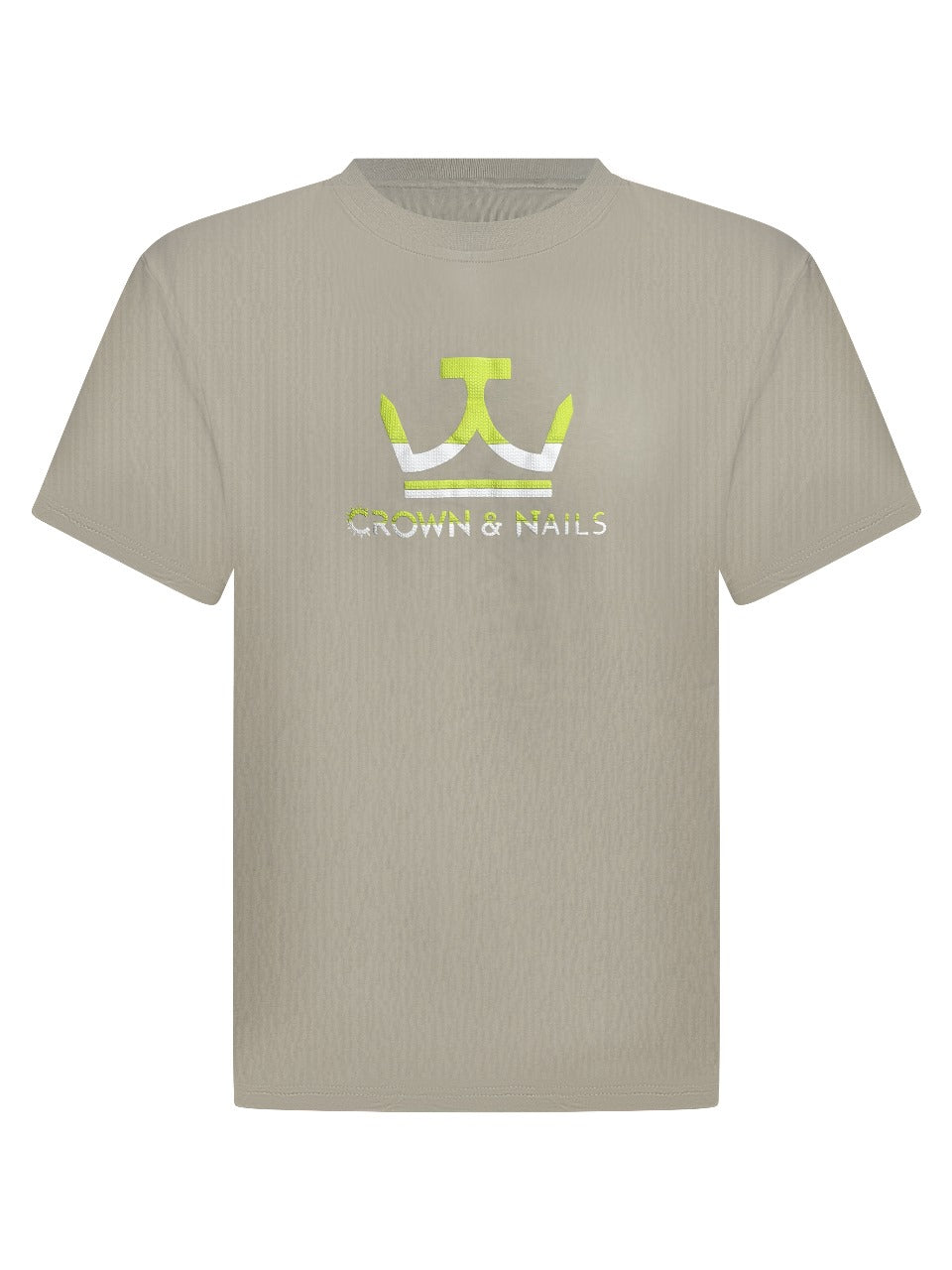 Crown and Nails Textured Logo T-shirt Taup