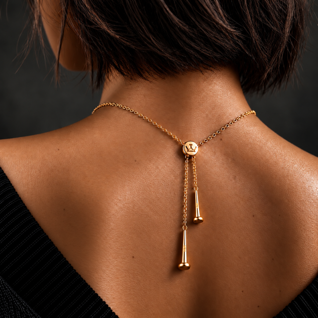 Crown & Nails Horizontal Necklace